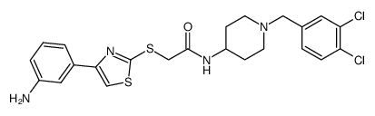 [4-(3-aminophenyl)thiazol-2-ylthio]-N-[1-(3,4-dichlorobenzyl)piperidin-4-yl]acetamide结构式