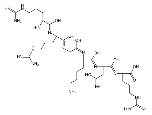 (2S)-2-[[(2S)-4-amino-2-[[(2S)-6-amino-2-[[2-[[(2S)-2-[[(2S)-2-amino-5-(diaminomethylideneamino)pentanoyl]amino]-5-(diaminomethylideneamino)pentanoyl]amino]acetyl]amino]hexanoyl]amino]-4-oxobutanoyl]amino]-5-(diaminomethylideneamino)pentanoic acid Structure