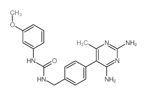 1-[[4-(2,4-diamino-6-methyl-pyrimidin-5-yl)phenyl]methyl]-3-(3-methoxyphenyl)urea structure