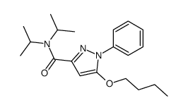 5-butoxy-1-phenyl-N,N-di(propan-2-yl)pyrazole-3-carboxamide结构式