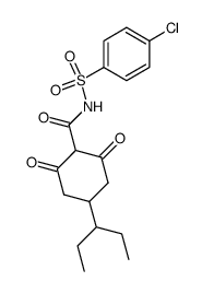 5-(1-ethylpropyl)-2-(N-p-chlorobenzenesulfonylcarbamoyl)-1,3-cyclohexanedione结构式