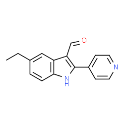1H-Indole-3-carboxaldehyde,5-ethyl-2-(4-pyridinyl)-(9CI) structure