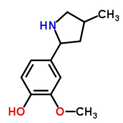 Phenol, 2-methoxy-4-(4-methyl-2-pyrrolidinyl)- (9CI) structure