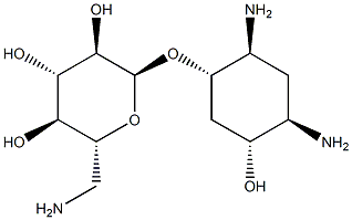 [(1S)-2β,4β-Diamino-5α-hydroxycyclohexyl]6-amino-6-deoxy-α-D-glucopyranoside结构式