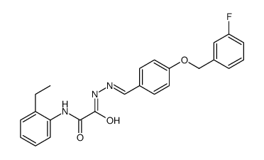 N-(2-ethylphenyl)-N'-[[4-[(3-fluorophenyl)methoxy]phenyl]methylideneamino]oxamide结构式