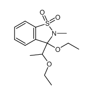 3-ethoxy-3-(1-ethoxy-ethyl)-2-methyl-2,3-dihydro-benzo[d]isothiazole 1,1-dioxide Structure