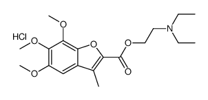 diethyl-[2-(5,6,7-trimethoxy-3-methyl-1-benzofuran-2-carbonyl)oxyethyl]azanium,chloride Structure