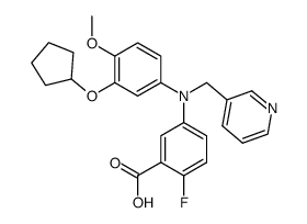3-cyclopentyloxy-4-methoxy-N-(3-carboxy-4-fluorophenyl)-N-(3-pyridylmethyl)aniline结构式