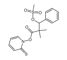 3-Methanesulfonyloxy-2,2-dimethyl-3-phenyl-propionic acid 2-thioxo-2H-pyridin-1-yl ester Structure
