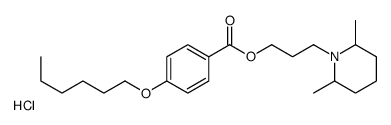 3-(2,6-dimethylpiperidin-1-ium-1-yl)propyl 4-hexoxybenzoate,chloride Structure