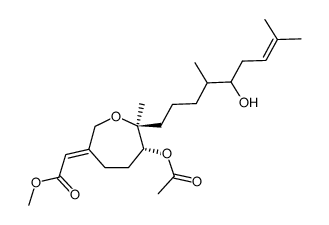 9-<(2'S,3'R)-3'-acetoxy-6'-<(E)-2''-(carboxymethyl)ethylidene>-2'-methyl-2'-oxepanyl>-2,6-dimethyl-2-nonen-5-ol Structure