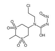 5α-[N-(Nitrosocarbamoyl)-N-(2-chloroethyl)amino]-2β-methyl-1,3-dithiane 1,1,3,3-tetraoxide structure