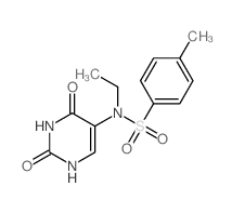 N-(2,4-dioxo-1H-pyrimidin-5-yl)-N-ethyl-4-methyl-benzenesulfonamide结构式