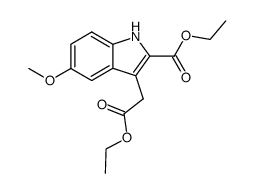 3-ethoxycarbonylmethyl-5-methoxy-indole-2-carboxylic acid ethyl ester结构式