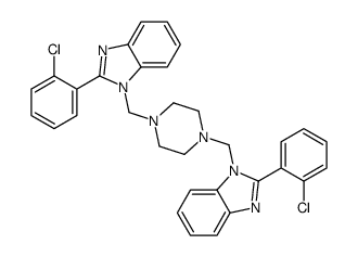 2-(2-chlorophenyl)-1-[[4-[[2-(2-chlorophenyl)benzimidazol-1-yl]methyl]piperazin-1-yl]methyl]benzimidazole Structure