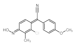 2,5-Cyclohexadiene-delta(sup 1,alpha)-acetonitrile, 2-chloro-alpha-(p-methoxyphenyl)-3-methyl-4-oxo-, oxime Structure