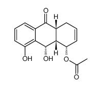 (+/-)-4t-acetoxy-5,10t-dihydroxy-(4ar,9ac)-1,4,4a,9a-tetrahydro-anthrone结构式