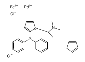 dichloropalladium-N,N-dimethyl-1-diphenylphosphinoferrocen Structure