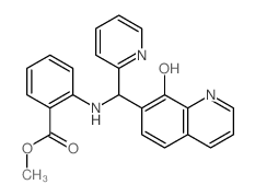 Benzoic acid, {2-[[(8-hydroxy-7-quinolinyl)-2-pyridinylmethyl]amino]-,} methyl ester结构式