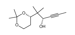 1,3-Dioxane-4-ethanol,bta,bta,2,2-tetramethyl-alpha-1-propynyl-,(alphaS,4S)-(9CI)结构式