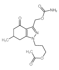 3-[3-(carbamoyloxymethyl)-6-methyl-4-oxo-6,7-dihydro-5H-indazol-1-yl]propyl acetate结构式
