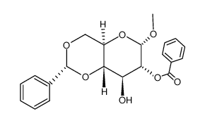 (2R,4aR,6S,7R,8S,8aR)-8-hydroxy-6-methoxy-2-phenyl-7-phenylcarbonyloxyperhydropyrano[3,2-d][1,3]dioxine结构式