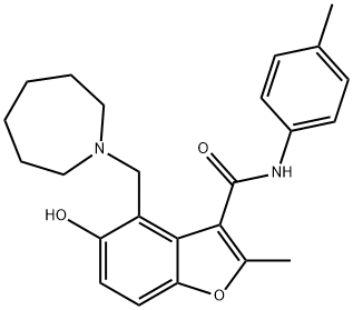 4-(azepan-1-ylmethyl)-5-hydroxy-2-methyl-N-(4-methylphenyl)-1-benzofuran-3-carboxamide structure