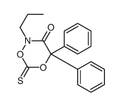 4,4-diphenyl-2-propyl-6-sulfanylidene-1,5,2-dioxazinan-3-one结构式