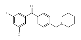 3-CHLORO-5-FLUORO-4'-PIPERIDINOMETHYL BENZOPHENONE structure