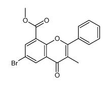 methyl 6-bromo-3-methyl-4-oxo-2-phenylchromene-8-carboxylate结构式