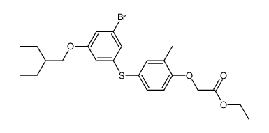 {4-[3-bromo-5-(2-ethyl-butoxy)-phenylsulfanyl]-2-methyl-phenoxy}-acetic acid ethyl ester结构式