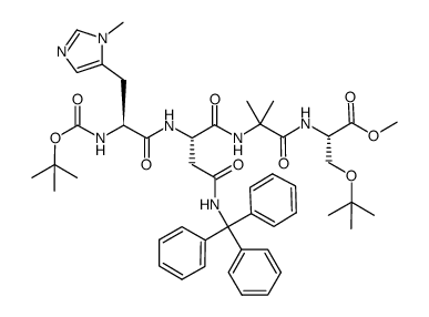 Boc-Pmh-Asn(Trt)-Aib-Ser(t-Bu)-OMe structure