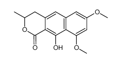 3,4-dihydro-7,9-dimethoxy-10-hydroxy-3-methyl-1H-naphtho[2,3-c]pyran-1-one结构式