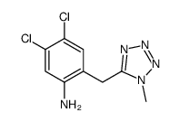 4,5-dichloro-2-[(1-methyltetrazol-5-yl)methyl]aniline结构式