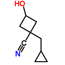 1-(Cyclopropylmethyl)-3-hydroxycyclobutanecarbonitrile结构式