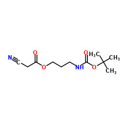 Acetic acid, 2-cyano-, 3-[[(1,1-dimethylethoxy)carbonyl]amino]propyl ester structure