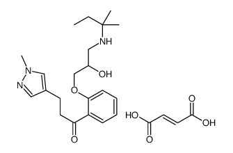 (E)-but-2-enedioic acid,1-[2-[2-hydroxy-3-(2-methylbutan-2-ylamino)propoxy]phenyl]-3-(1-methylpyrazol-4-yl)propan-1-one Structure