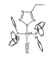 trans-[Pt(CN)(5-ethyltetrazolato)(PPh3)2] Structure