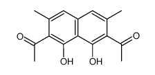 2,7-diacetyl-1,8-dihydroxy-3,6-dimethylnaphthalene结构式