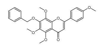 7-(benzyloxy)-5,6,8-trimethoxy-2-(4-methoxyphenyl)-4H-chromen-4-one结构式