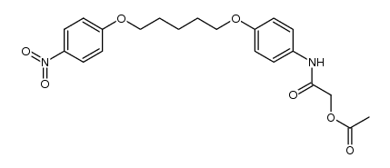 acetoxy-acetic acid-{4-[5-(4-nitro-phenoxy)-pentyloxy]-anilide}结构式