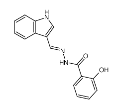1-(2-Hydroxybenzoyl)-2-[indolyl-(3)-methylen]-hydrazin结构式