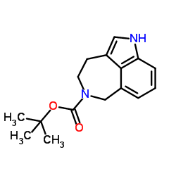 2-Methyl-2-propanyl 1,3,4,6-tetrahydro-5H-azepino[5,4,3-cd]indole-5-carboxylate结构式