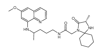 3-{7-[(6-methoxyquinolin-8-yl)amino]-3-aza-2-oxooctyl}-3-methyl-1,4-diazaspiro[4.5]-decan-2-one Structure