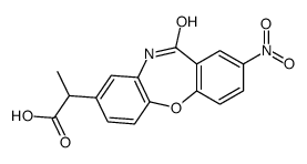2-(8-nitro-6-oxo-5H-benzo[b][1,4]benzoxazepin-3-yl)propanoic acid结构式