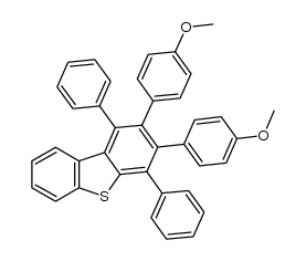 2,3-bis(4-methoxyphenyl)-1,4-diphenyldibenzothiophene结构式