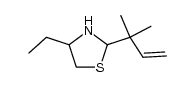 (dimethyl-1,1 propene-2 yl)-2 ethyl-4 thiazolidine结构式