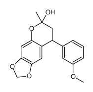 8-(3-methoxyphenyl)-6-methyl-7,8-dihydro-[1,3]dioxolo[4,5-g]chromen-6-ol结构式