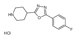 2-(4-Fluorophenyl)-5-(piperidin-4-yl)-1,3,4-oxadiazole hydrochloride structure