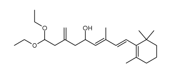 (1E,3E)-3-methyl-7-methylene-1-(2,6,6-trimethyl-cyclohex-1-enyl)-9,9-diethoxynona-1,3-dien-5-ol Structure